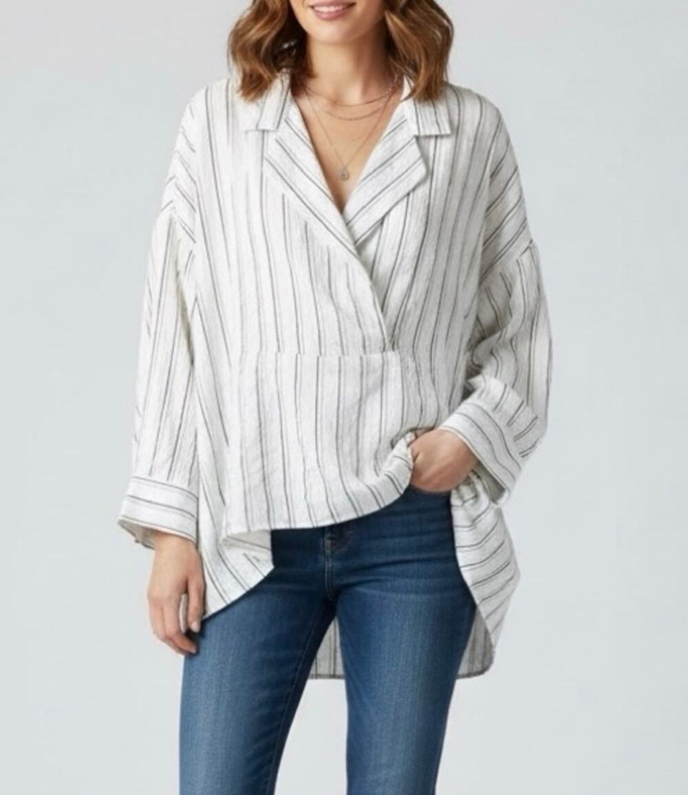 Anthropologie Women's striped Oversized NWT Blouse size S